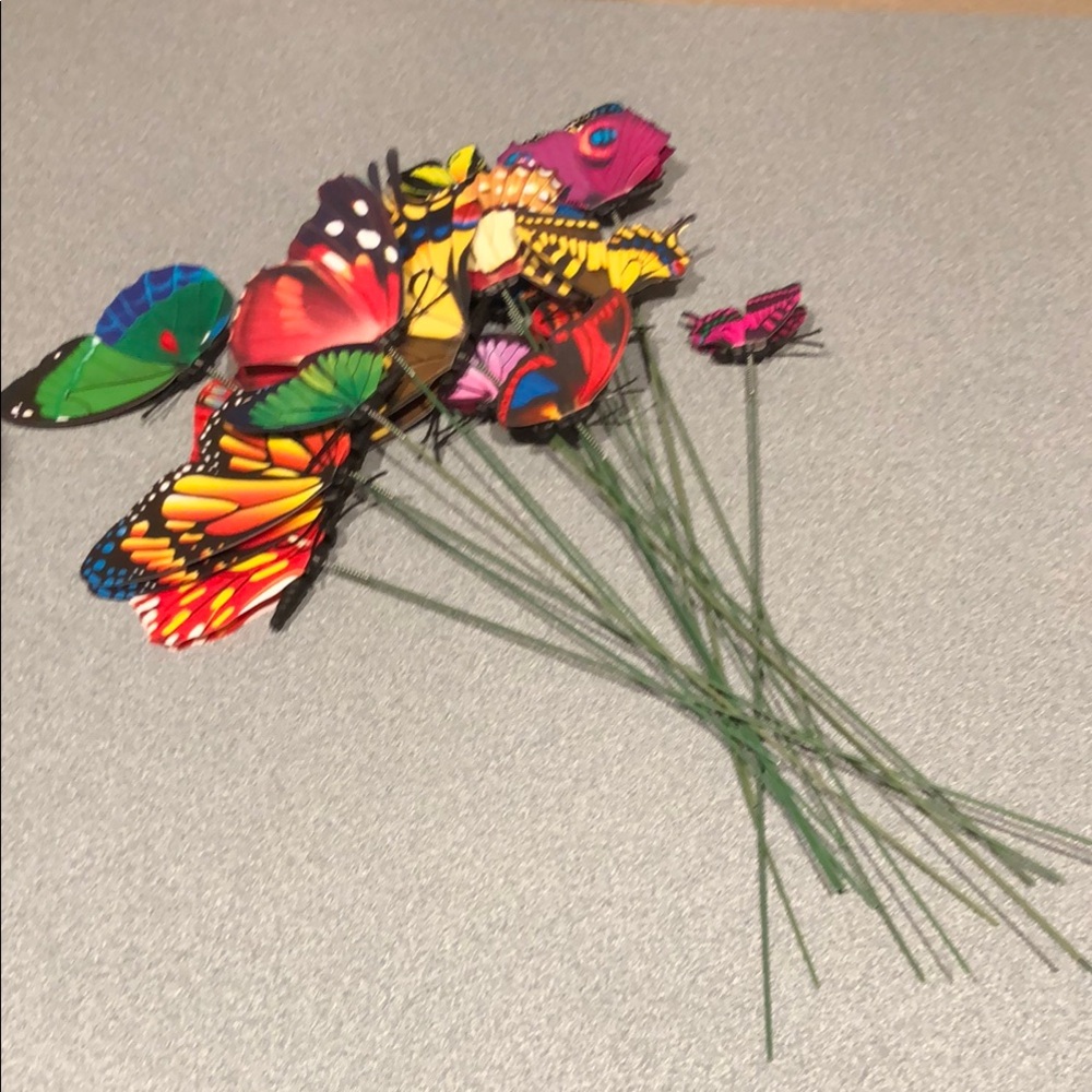 Colorful Butterfly Garden Stakes lot of 18